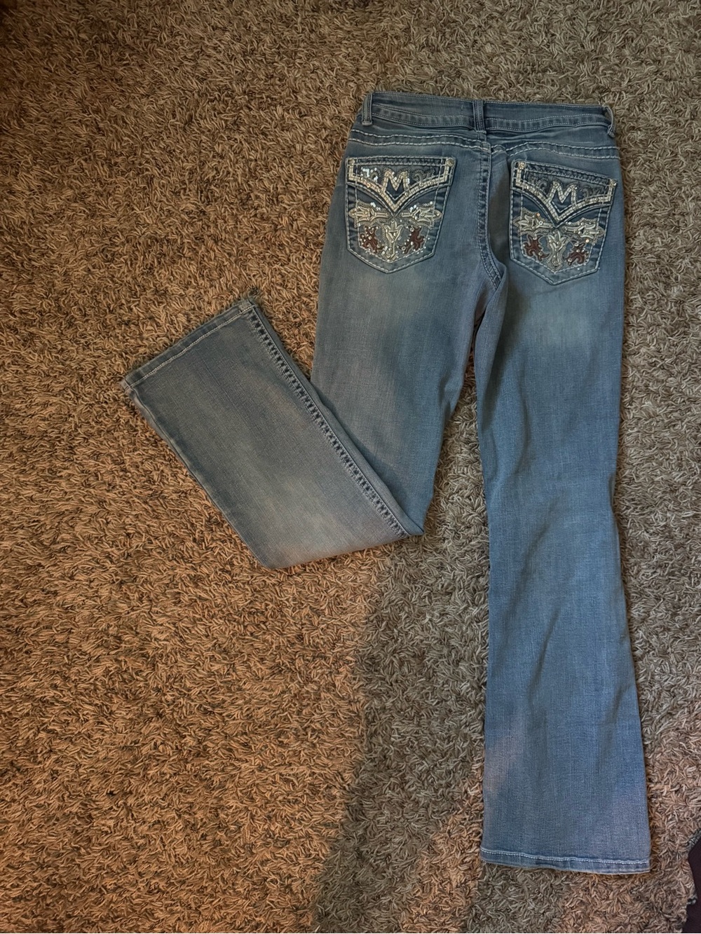Embroidered Light Blue Women's Bootcut Jeans